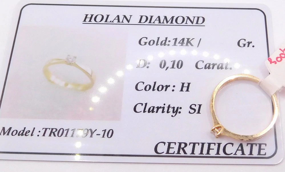 Klenoty Budín Zásnubní diamantový prsten ze žlutého zlata 585/2,00gr 1/0,10ct vel. 56 HKD54