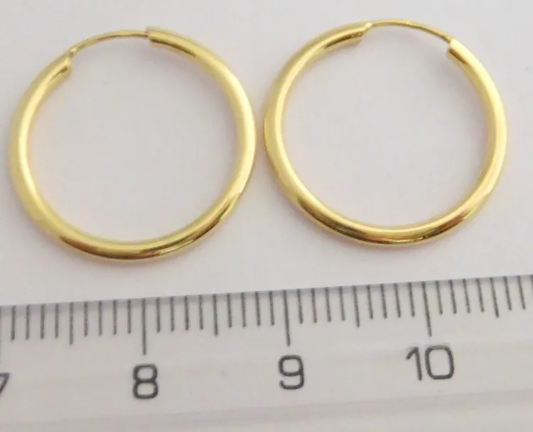 Klenoty Budín Dámské zlaté hladké kruhy ze žlutého zlata průměr 18mm 585/0,53gr H390