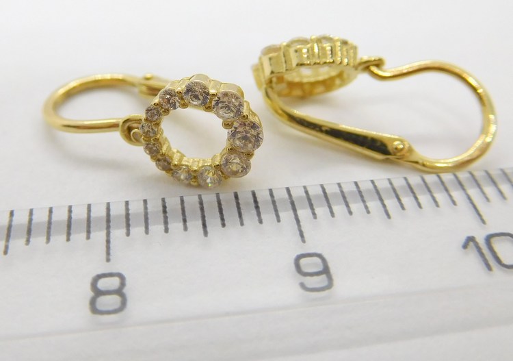 Klenoty Budín Dětské zlaté náušnice se zirkonky 585/1,17gr 6630239