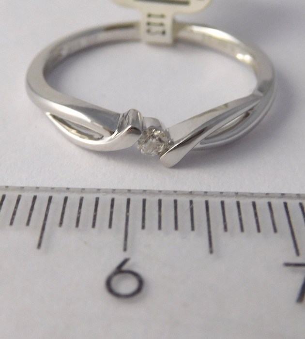 Zásnubní prsten s diamantem, bílé zlato 585/1,85gr vel. 56 3860703 SKLADEM