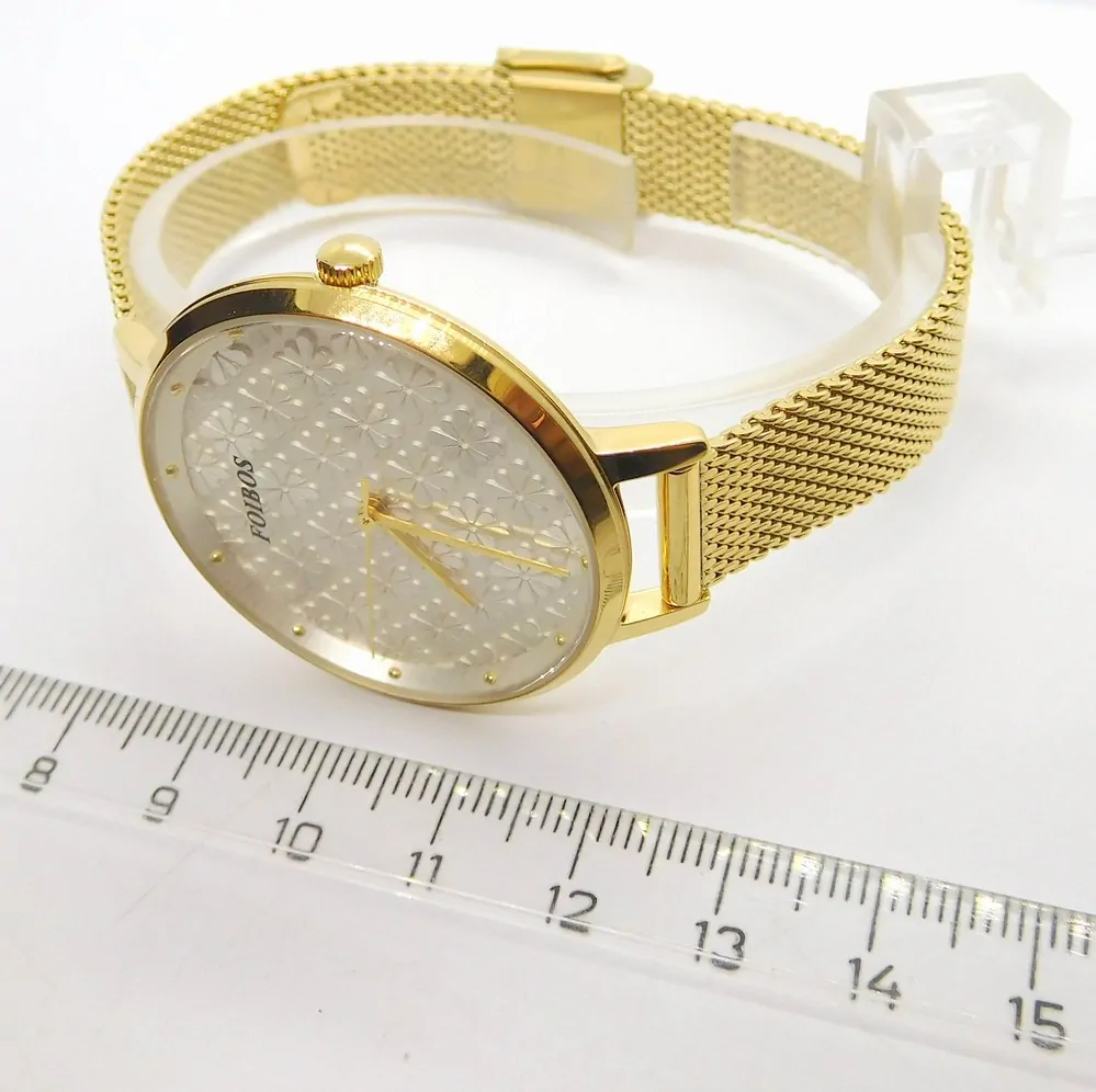 FOIBOS Dámské zlacené ocelové elegantní hodinky FOIBOS CK3M72.2