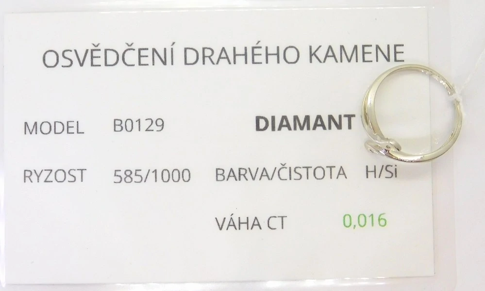 Klenoty Budín Dámský diamantový prsten z bílého zlata s diamanty vel. 54 0,016CT 585/1,92gr B0129