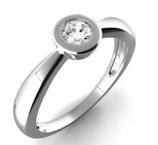 Zásnubní Prsten s diamantem, bílé zlato 3860178 Gems Vera
