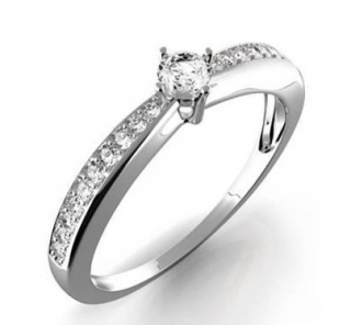Zásnubní Prsten s diamantem Karin, bílé zlato 386-0440 Gems elegant