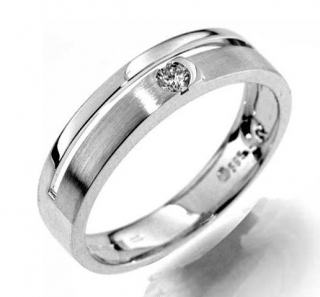 GEMS elegantní zásnubní prsten s diamantem Gabriela, bílé zlato 386-1183