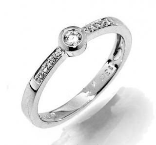 GEMS elegantní zásnubní prsten s diamanty Ida, bílé zlato 386-1257