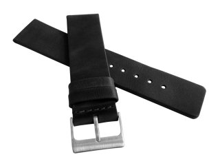Černý hladký řemínek LAVVU PLAIN z luxusní kůže Top Grain - 20mm LSCUB20