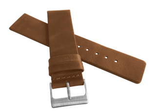 Hnědý hladký řemínek LAVVU PLAIN z luxusní kůže Top Grain - 24mm LSCUE24