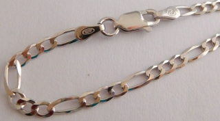 Pánský stříbrný rhodiovaný náramek 21cm FIGARO šíře 2,5mm 925/1000 2,51gr 0302395