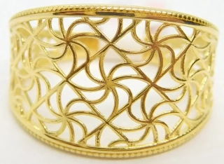 Klenoty Budín Mohutný dámský prsten ze žlutého zlata s gravírováním 585/2,07gr vel. 58 HK1152