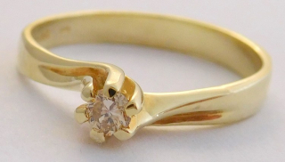 Klenoty Budín Zásnubní zlatý diamantový prsten s diamantem vel. 59 585/2,34gr 17-01 208 T279