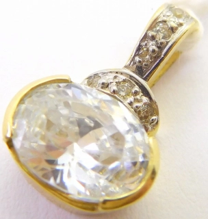 Klenoty Budín Dámský zlatý přívěsek se zirkony 585/1,14gr HK3264