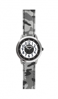 CLOCKODILE Svítící šedé chlapecké hodinky CLOCKODILE ARMY CWB0032 s maskáčovým vzorem