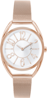 MINET Elegantní Rose gold dámské hodinky ICON PINK MESH MWL5232