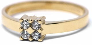 Luxusní diamantový zlatý prsten s diamanty se čtyřmi diamanty J-29935-18
