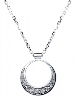 Diamantový zlatý náhrdelník s přívěskem s diamanty J-29274-17