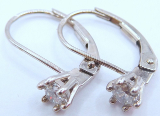 Klenoty Budín Diamantové zlaté náušnice s diamanty (bílé zlato) 0,320CT 585/0,93gr HKD67