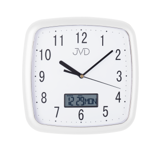 Plastové hodiny JVD DH615.4 - bílé s datumem a kalendřem (digitální)