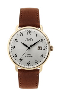 Pánské klasické módní hodinky JVD JC003.2 s řemínkem z pravé kůže