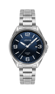 Vodotěsné pánské hodinky se safírovým sklem LAVVU HERNING Blue LWM0091
