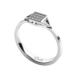 Klenoty Budín Luxusní zlatý prsten Kostka COUPLE v bílém zlatě 5x5mm 585/1000 6660289