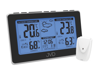 Černá rádiem řízená meteorologická stanice JVD RB657