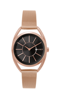 Růžovo-černé dámské hodinky MINET ICON ROSE GOLD BLACK MESH MWL5018