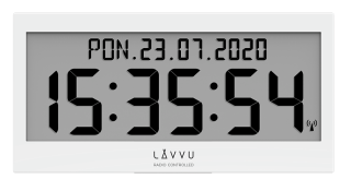 Bílé digitální hodiny s češtinou LAVVU MODIG řízené rádiovým signálem LCX0010