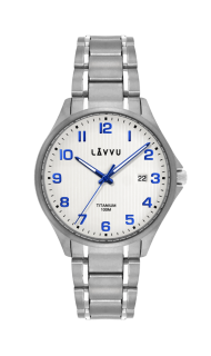 Titanové hodinky se safírovým sklem LAVVU TITANIUM LILLEHAMMER White LWM0150