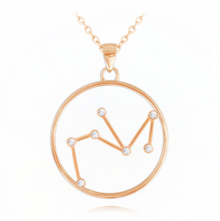Rose gold náhrdelník MINET Stars STŘELEC Czech Crystal JMAS9512RN45