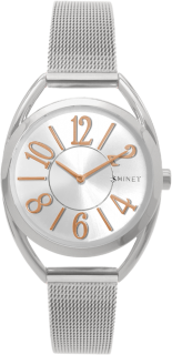 Stříbrné dámské hodinky s čísly MINET ICON SILVER MESH MWL5086