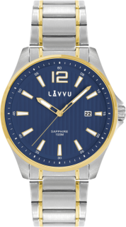 LAVVU Pánské hodinky se safírovým sklem LAVVU NORDKAPP Bicolor Blue LWM0166 modrý číselník