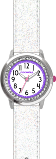 LOCKODILE Bílé třpytivé dívčí dětské hodinky se kamínky CLOCKODILE SPARKLE CWG5121