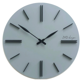 JVD Designové minimalistické šedivé dřevěné hodiny JVD HC38.1