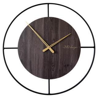 JVD Designové minimalistické dřevěné kovové nástěnné hodiny JVD HC41 