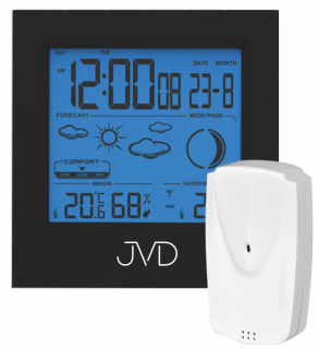 JVD Černá bezdrátová meteostanice s venkovním čidlem JVD RB672.1