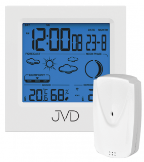 JVD Bílá bezdrátová meteostanice s venkovním čidlem JVD RB672.2