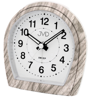 JVD Netikající tichý analogový ručičkový budík v imitaci dřeva JVD SRP812.D12