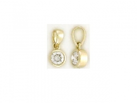 Zlatý přívěsek ze žlutého zlata s pravým diamantem 0,14ct 585/,0,47g