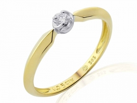 Zásnubní prsten s diamantem, žluté zlato brilianty 3811817-0-52-99