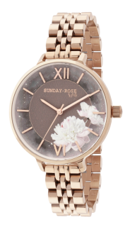 SUNDAY ROSE Dámské luxusní designové hodinky SUNDAY ROSE Enchanted Rosy Sunset SUN-E03