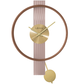 LAVVU Luxusní dřevěné hodiny LAVVU ART DECO se zlatými detaily LCT4090