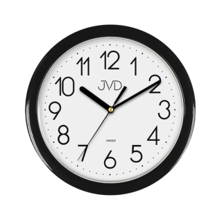 Černé moderní netikající hodiny JVD quartz HP612.3