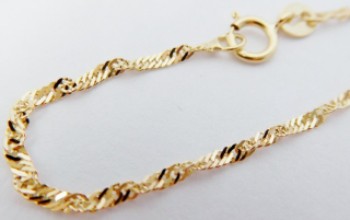Klenoty Budín Pevný přívěskový zlatý řetízek TWIST 585/2,48gr 55cm HK6313