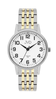 JVD Pánské zlacené  titanové antialergické hodinky JVD JE5001.2
