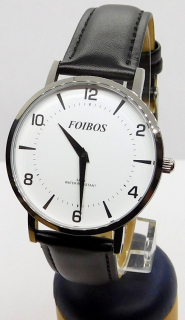 Foibos Pánské elegantní černé ocelové voděodolné hodinky Foibos CK1647.1 - 5ATM