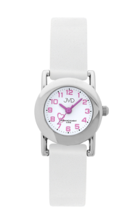 Dětské bílé náramkové hodinky JVD basic J7025.4 se srdíčkem