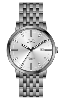 JVD Pánské stříbrné titanové vodotěsné náramkové hodinky JVD JE2004.1 - 10ATM