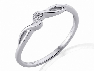 Zásnubní prsten s diamantem z bílého zlata a diamantem 585/1,5 gr - briliant