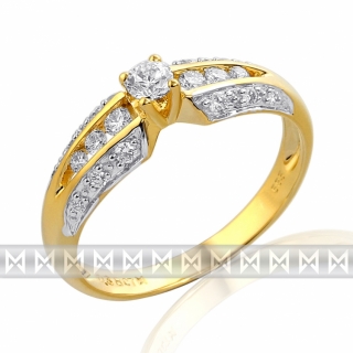 Klenoty Budín Mohutný velký diamantový prsten GEMS diamonds, žluté zlato 585/2,2 gr 3811233 